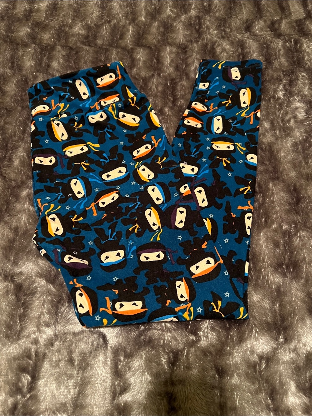 New Lularoe Blue Ninja Print Leggings, one size